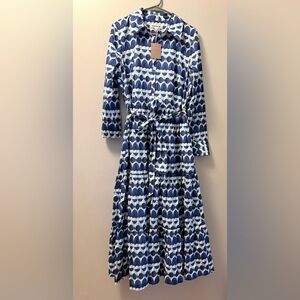 NEW Boden Blue Flo Cotton Midi Shirt
Dress 10 Lightweight,, Easter, Sunmer